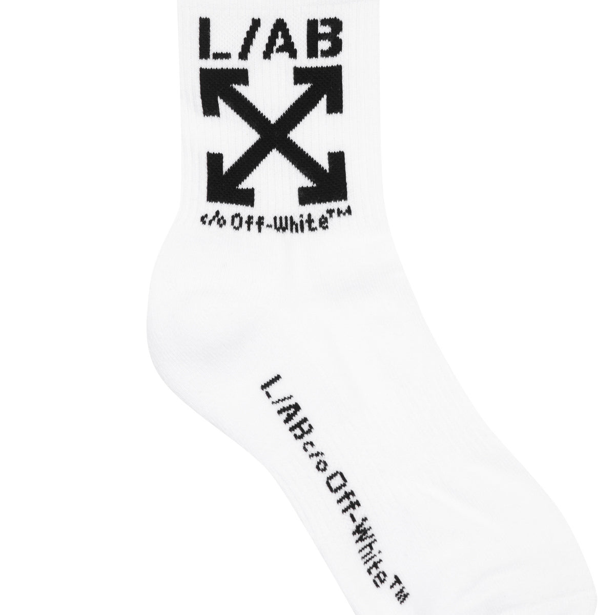 L/AB c/o Off-White Clamp Arrow Below the Calf Quarter Socks White/Multi - 3PK