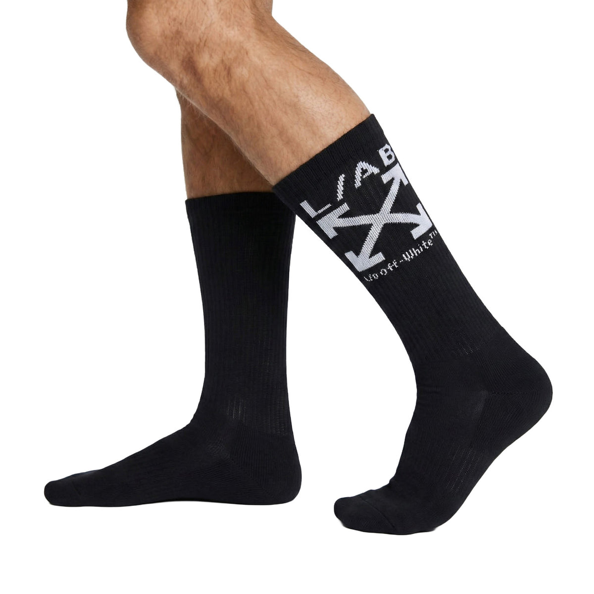 L/AB c/o Off-White Clamp Arrows Mid Calf Crew Socks Black - 3PK