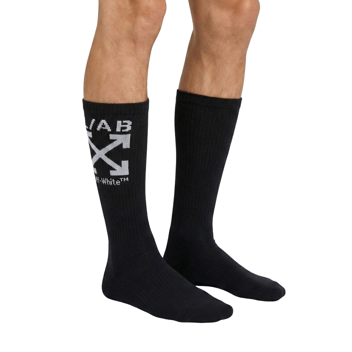 L/AB c/o Off-White Clamp Arrows Mid Calf Crew Socks Black - 3PK