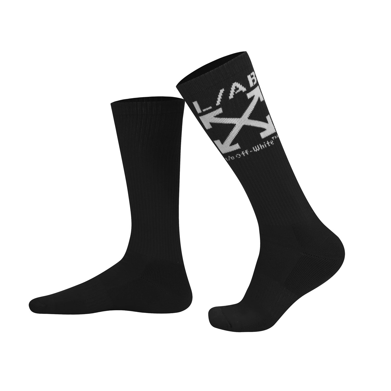 L/AB c/o Off-White Clamp Arrows Mid Calf Crew Socks Black - 3PK Secondary image
