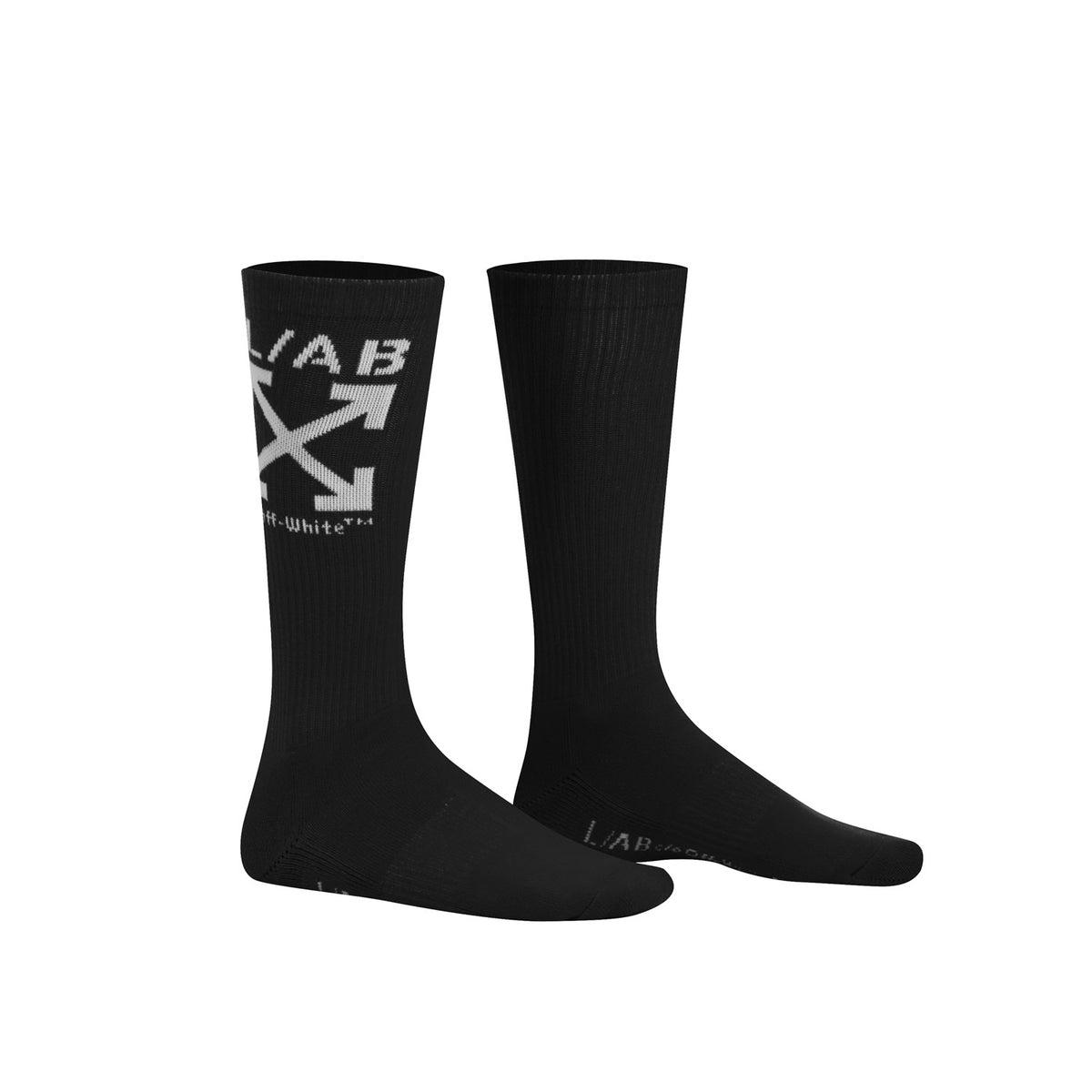 L/AB c/o Off-White Clamp Arrows Mid Calf Crew Socks Black - 3PK