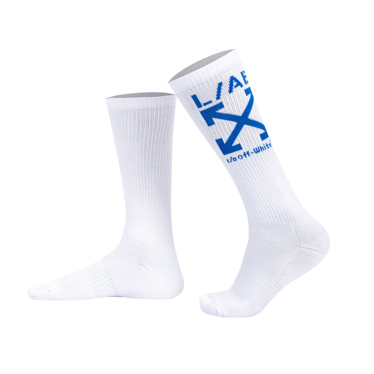L/AB c/o Off-White Clamp Arrows Mid Calf Crew Socks White/Multi - 3PK