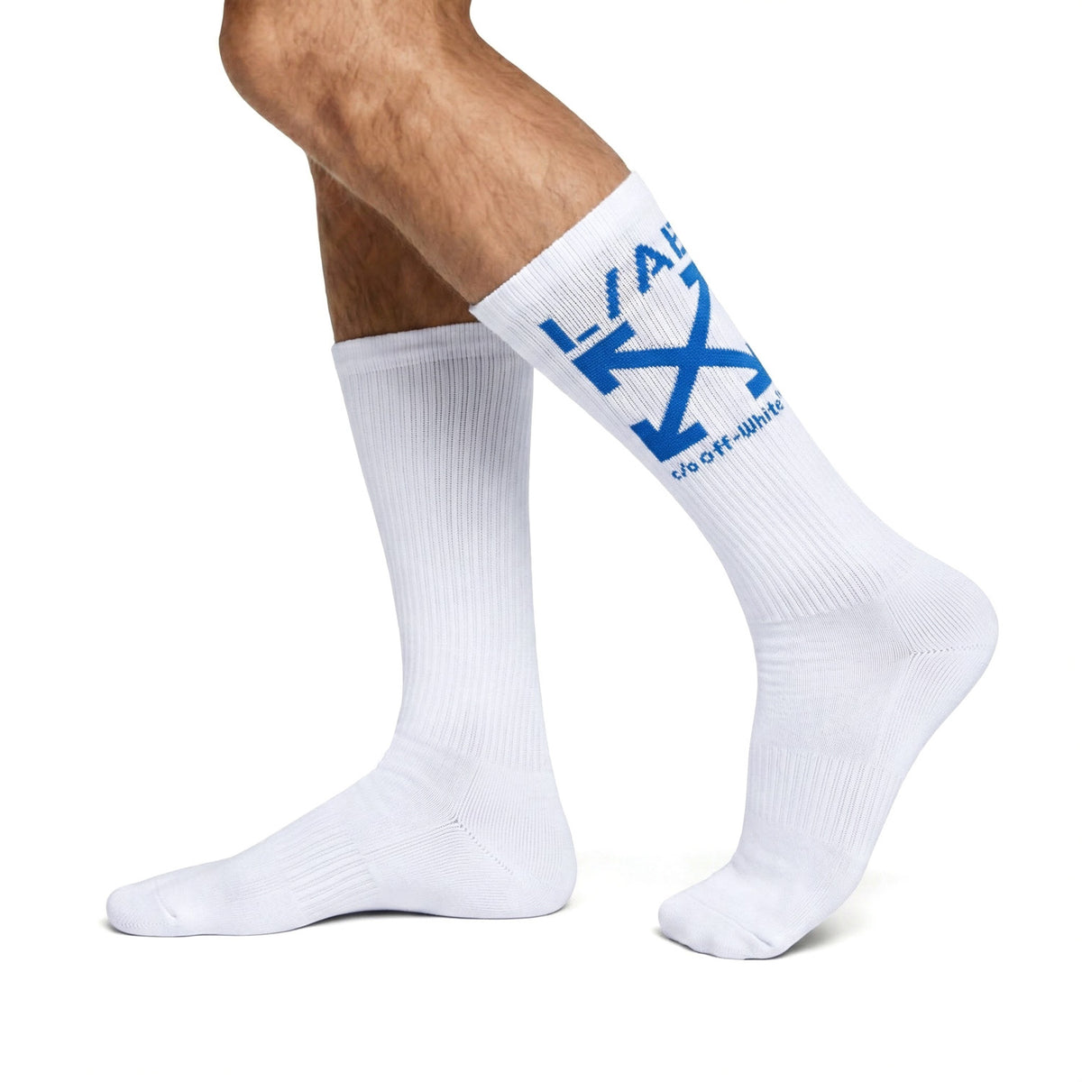 L/AB c/o Off-White Clamp Arrows Mid Calf Crew Socks White/Multi - 3PK