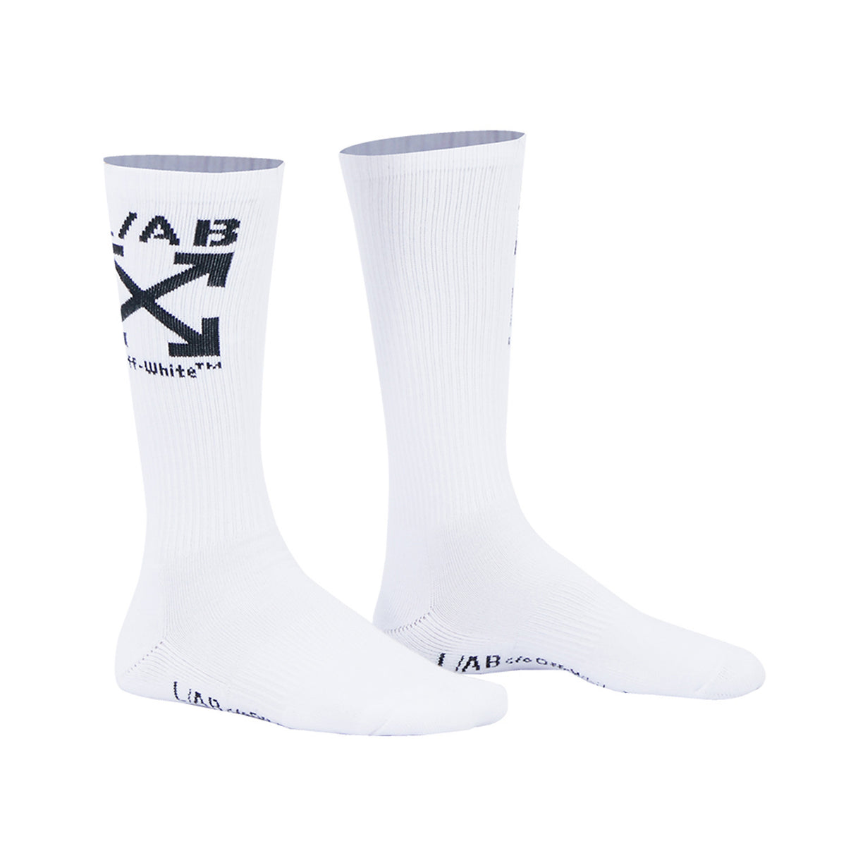 L/AB c/o Off-White Clamp Arrows Mid Calf Crew Socks White - 3PK Main image