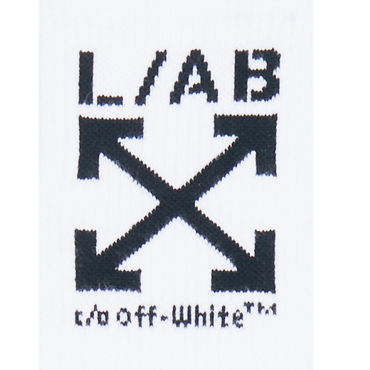 L/AB c/o Off-White Clamp Arrows Mid Calf Crew Socks White - 3PK