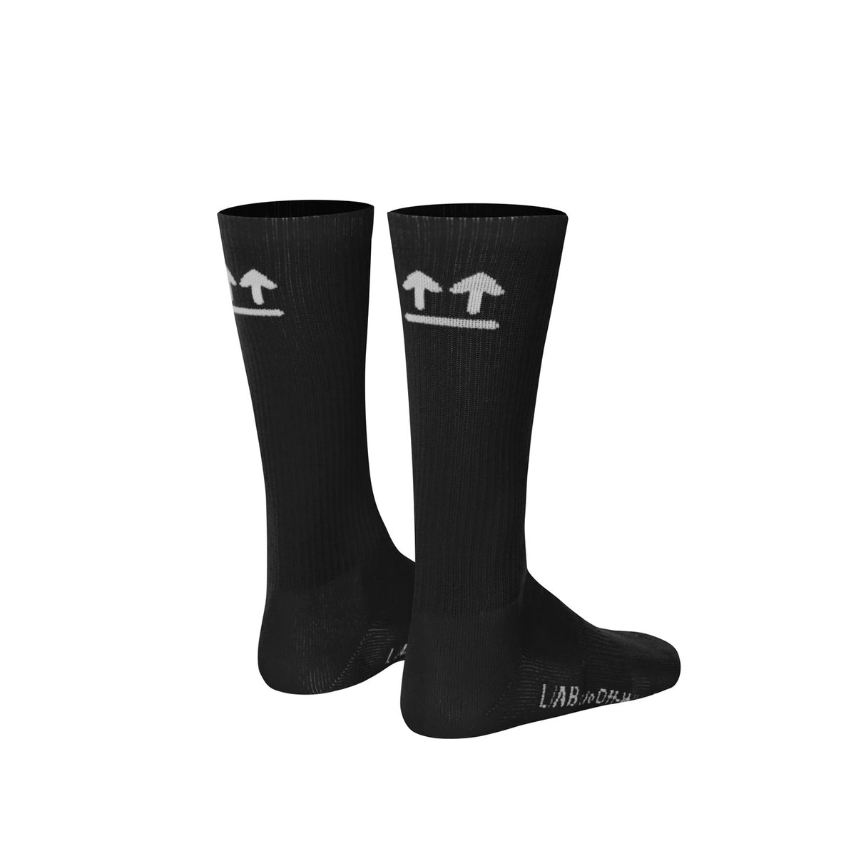L/AB c/o Off-White Horizontal Big Logo Mid Calf Crew Socks Black - 3PK