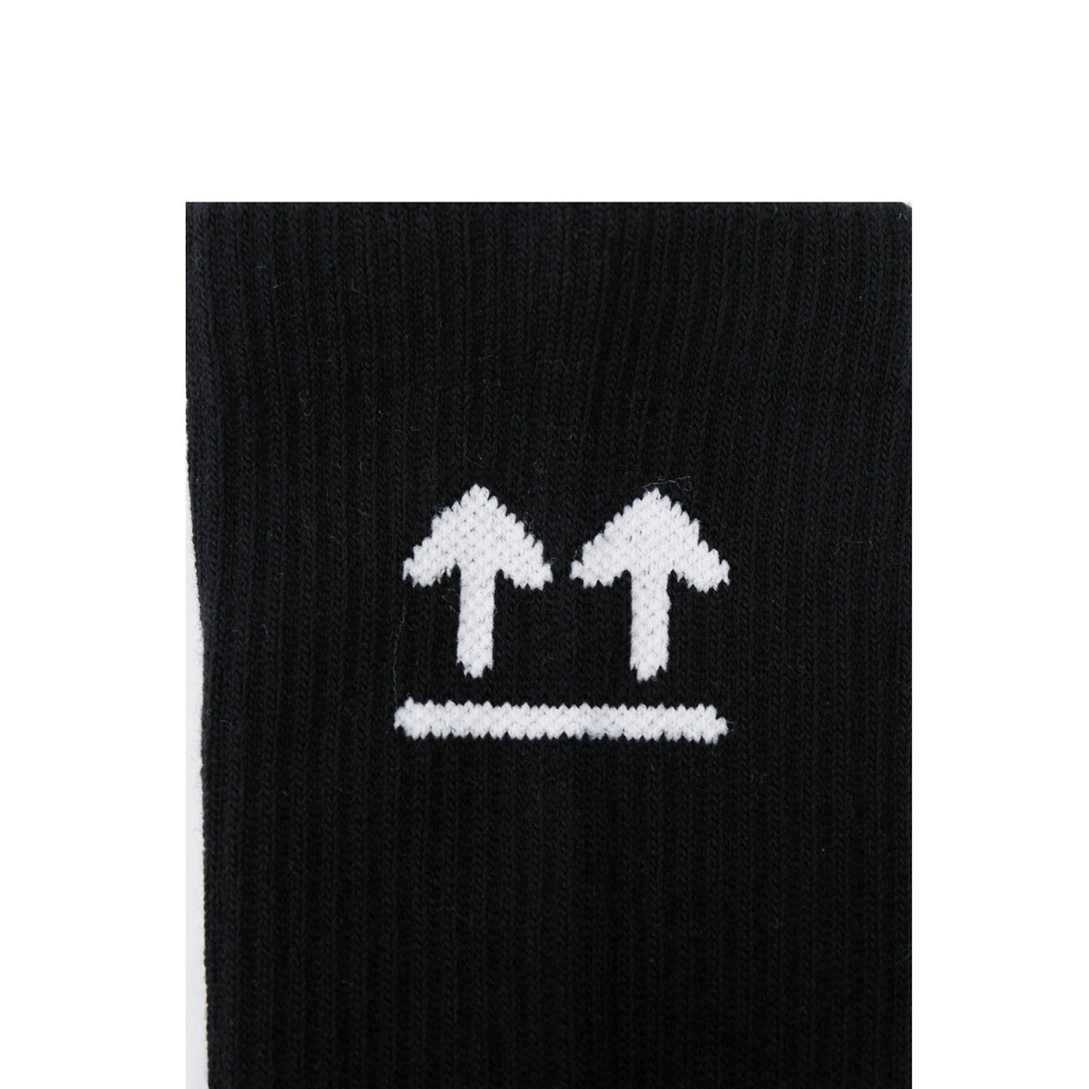 L/AB c/o Off-White Horizontal Big Logo Mid Calf Crew Socks Black - 3PK