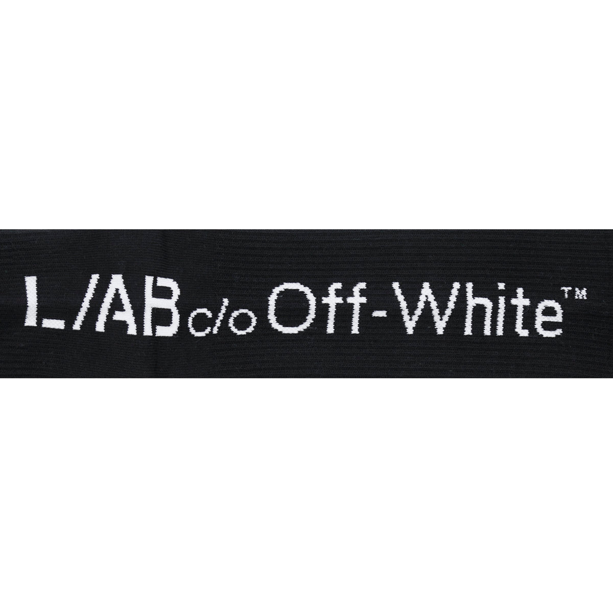 L/AB c/o Off-White Horizontal Big Logo Mid Calf Crew Socks Black - 3PK