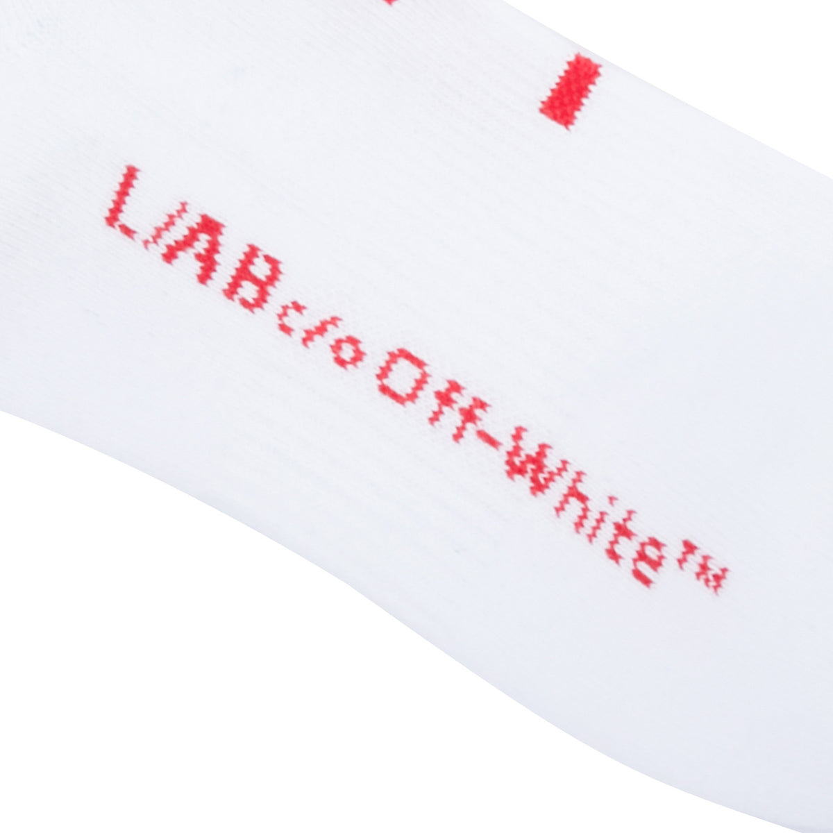 L/AB c/o Off-White Horizontal Big Logo Mid Calf Crew Socks White/Multi - 3PK