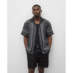 Reigning Champ Linen Arena Relaxed Camp Shirt Black White