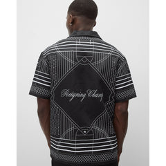 Reigning Champ Linen Arena Relaxed Camp Shirt Black White