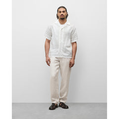 Reigning Champ Linen Arena Relaxed Camp Shirt White Concrete