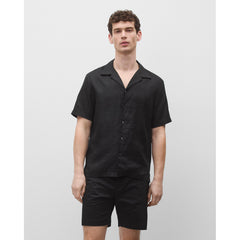 Reigning Champ Linen Retreat Standard Camp Shirt Black