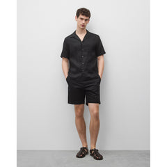 Reigning Champ Linen Retreat Standard Camp Shirt Black