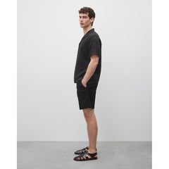 Reigning Champ Linen Retreat Standard Camp Shirt Black