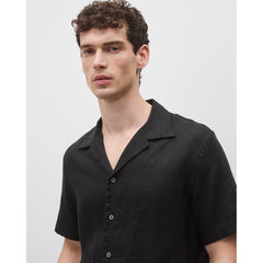 Reigning Champ Linen Retreat Standard Camp Shirt Black