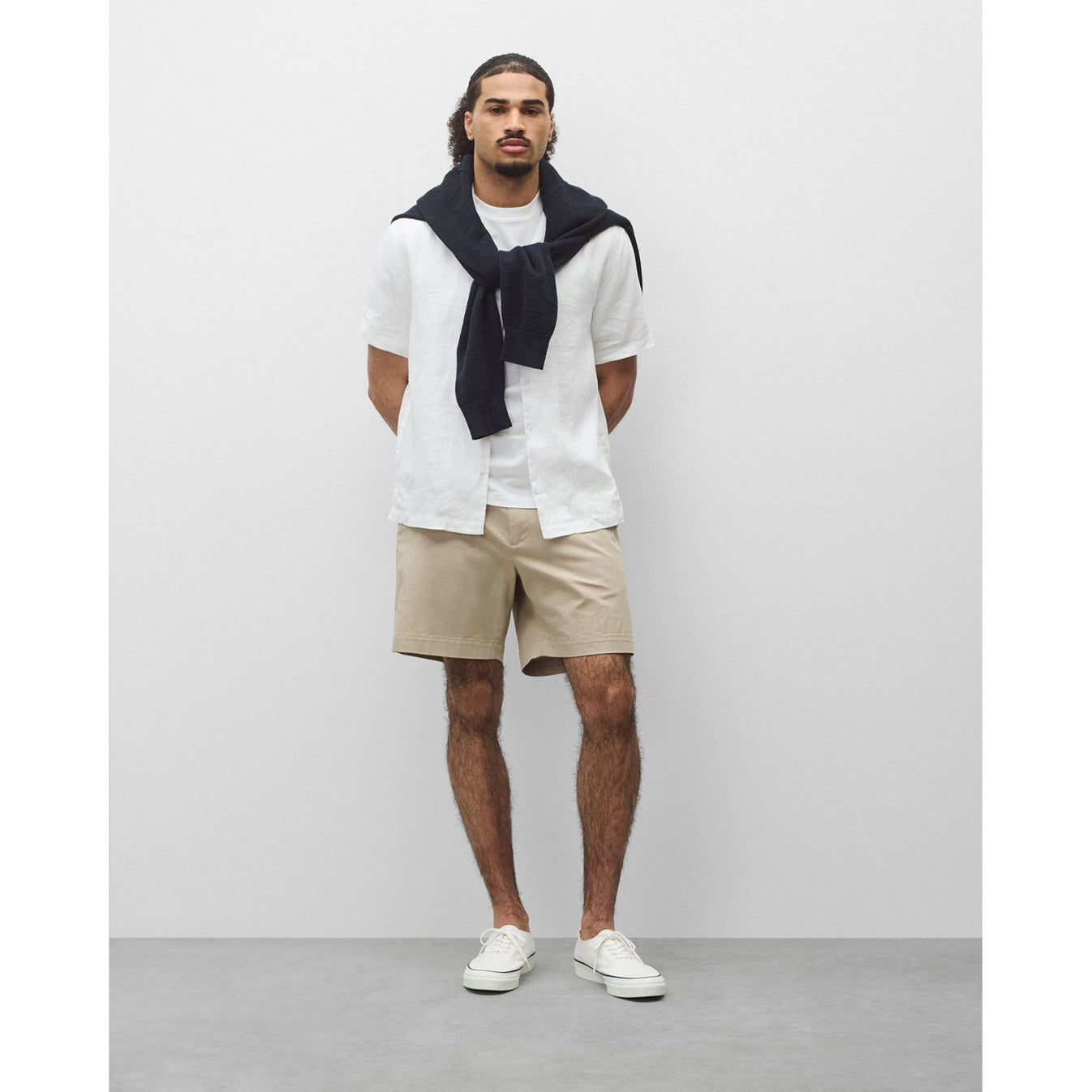 Reigning Champ Linen Retreat Standard Camp Shirt White