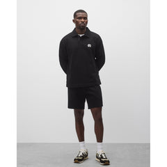 Reigning Champ Midweight Terry Monogram Standard Rugby Sweatshirt Black White