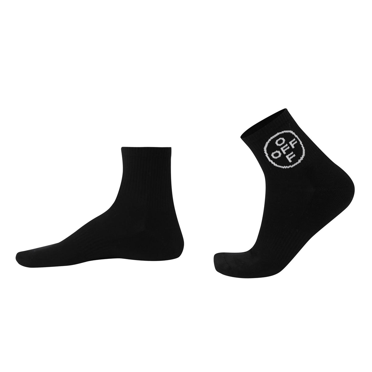 L/AB c/o Off-White Off Below The Calf Quarter Socks Black - 3PK