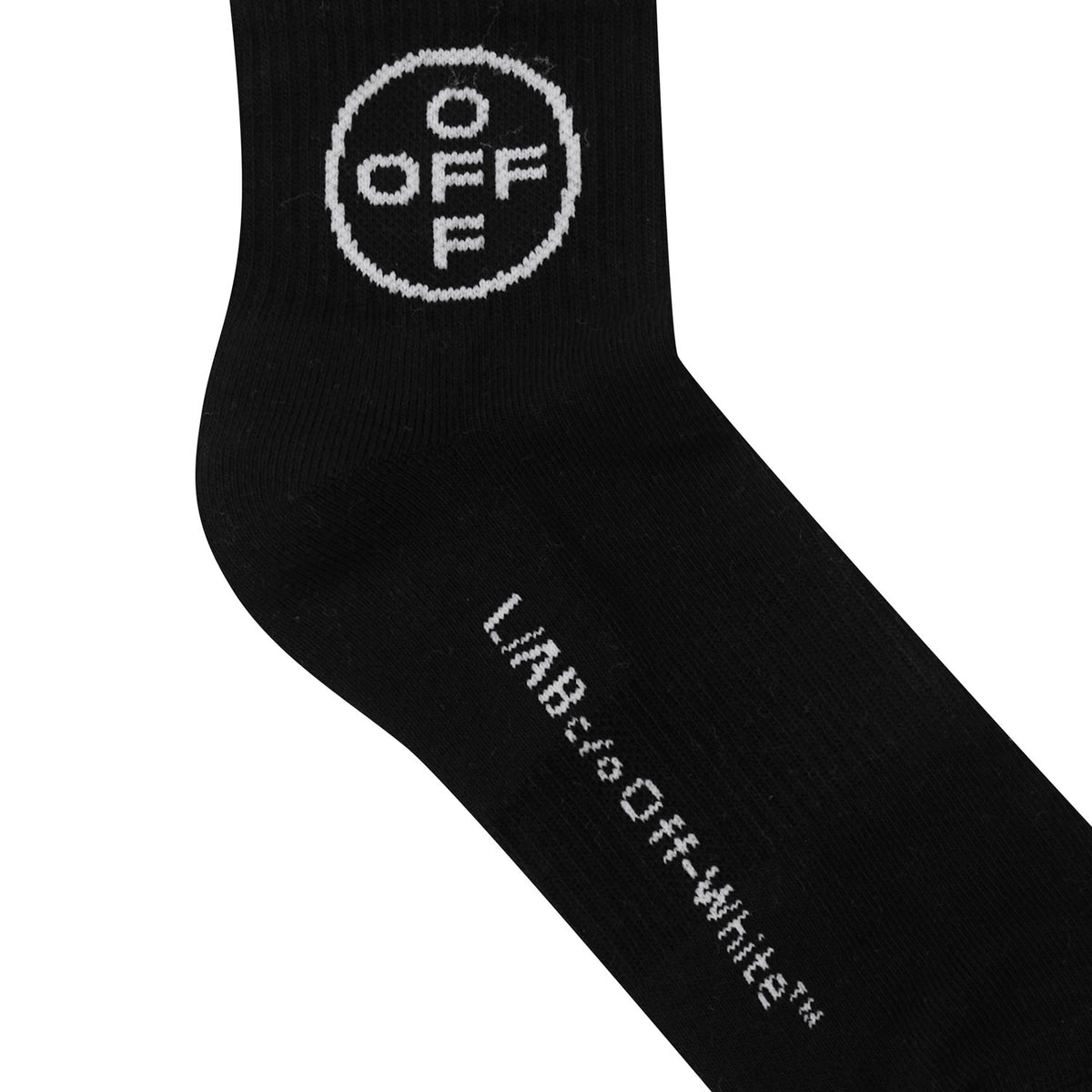 L/AB c/o Off-White Off Below The Calf Quarter Socks Black - 3PK