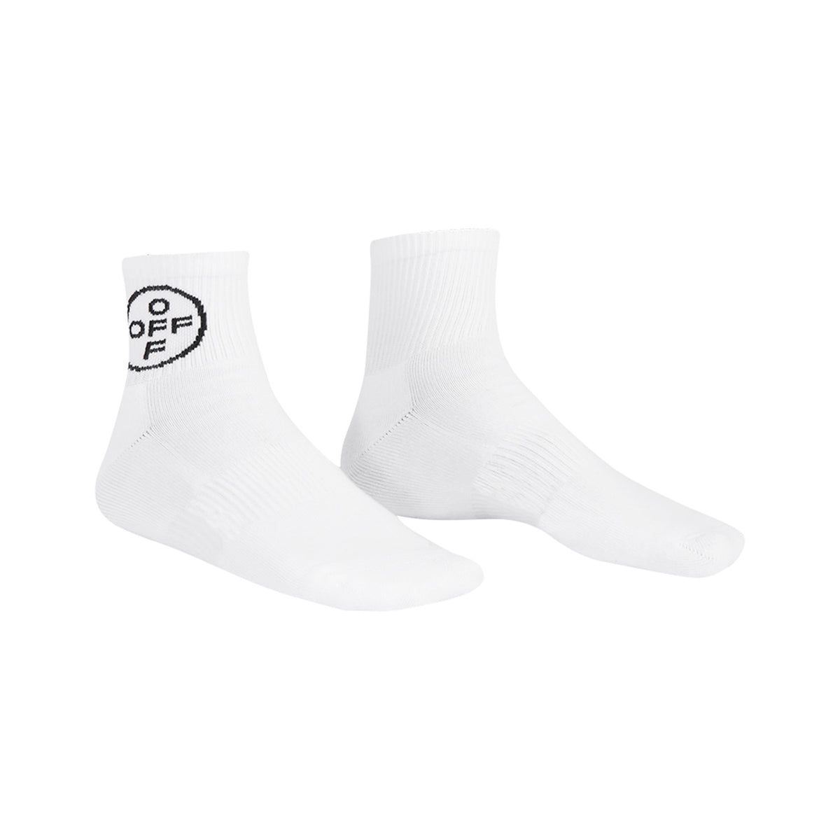 L/AB c/o Off-White Off Below The Calf Quarter Socks White - 3PK