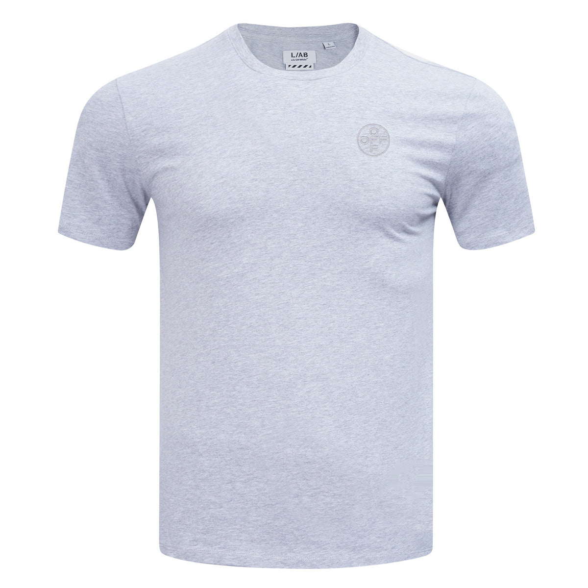 L/AB c/o Off-White Off Chest Logo Classic Crew Undershirts Marshmallow/Birch/Heather Grey - 3PK