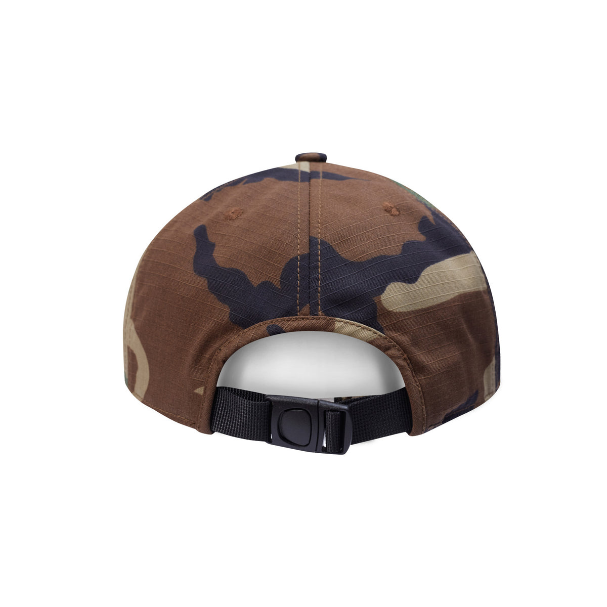 L/AB c/o Off-White Off Embroidered Pinch Front Curved Brim Camo Twill Cap Green Camo