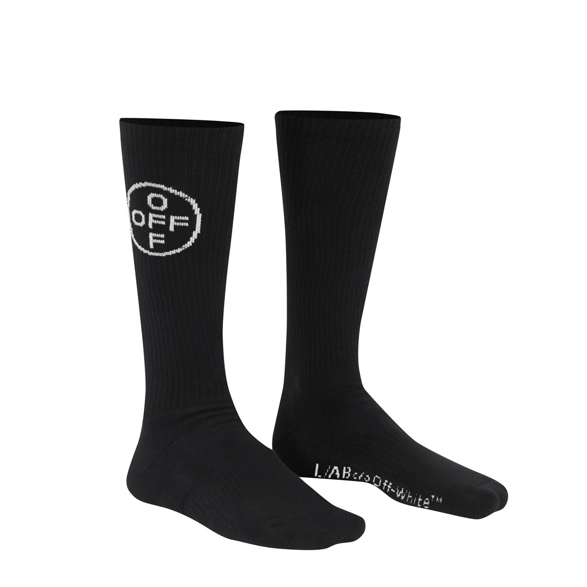 L/AB c/o Off-White Off Mid Calf Crew Socks Black - 3PK