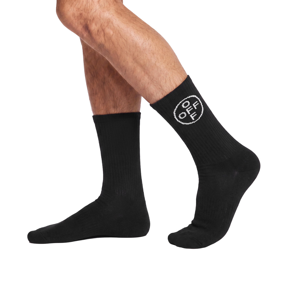 L/AB c/o Off-White Off Mid Calf Crew Socks Black - 3PK