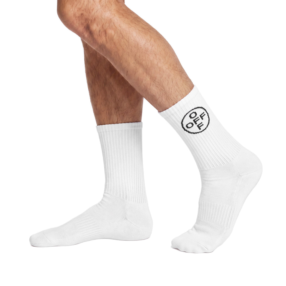 L/AB c/o Off-White Off Mid Calf Crew Socks White - 3PK