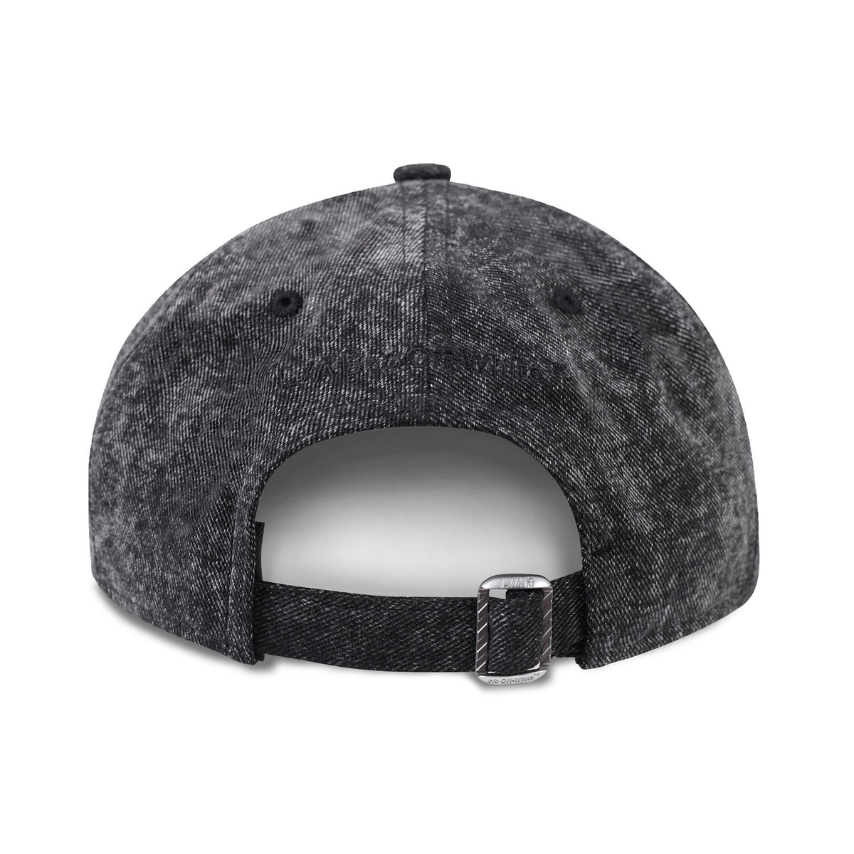 L/AB c/o Off-White Off Pinch Front Curved Brim Denim Cap Black