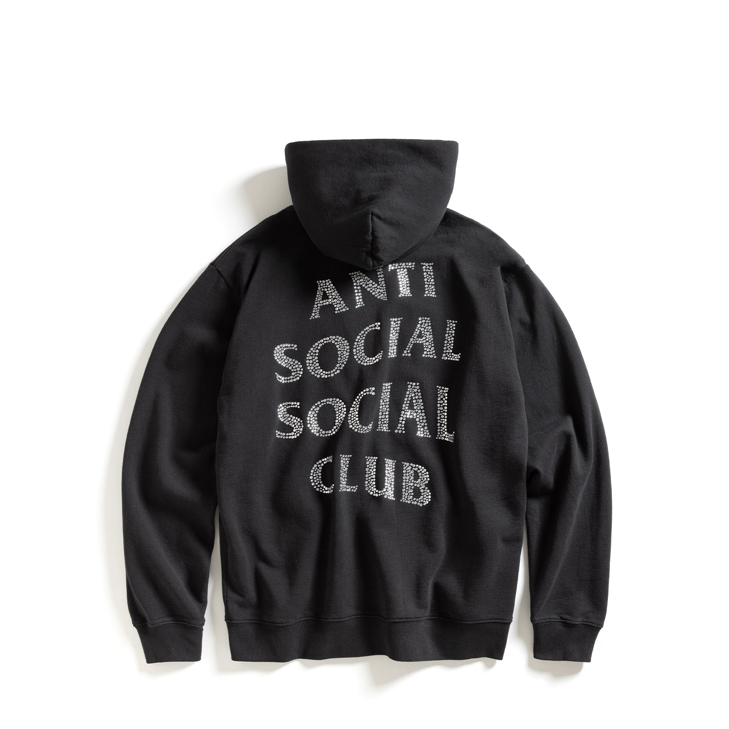 Anti Social Social Club Rhinestone Zip Up Hoodie Black