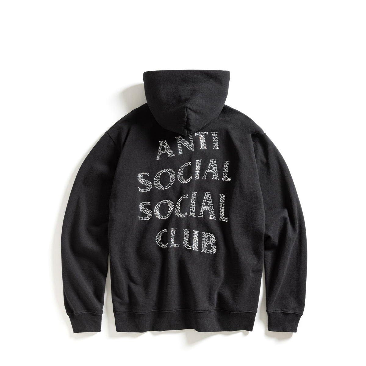 Anti Social Social Club Rhinestone Zip Up Hoodie Black