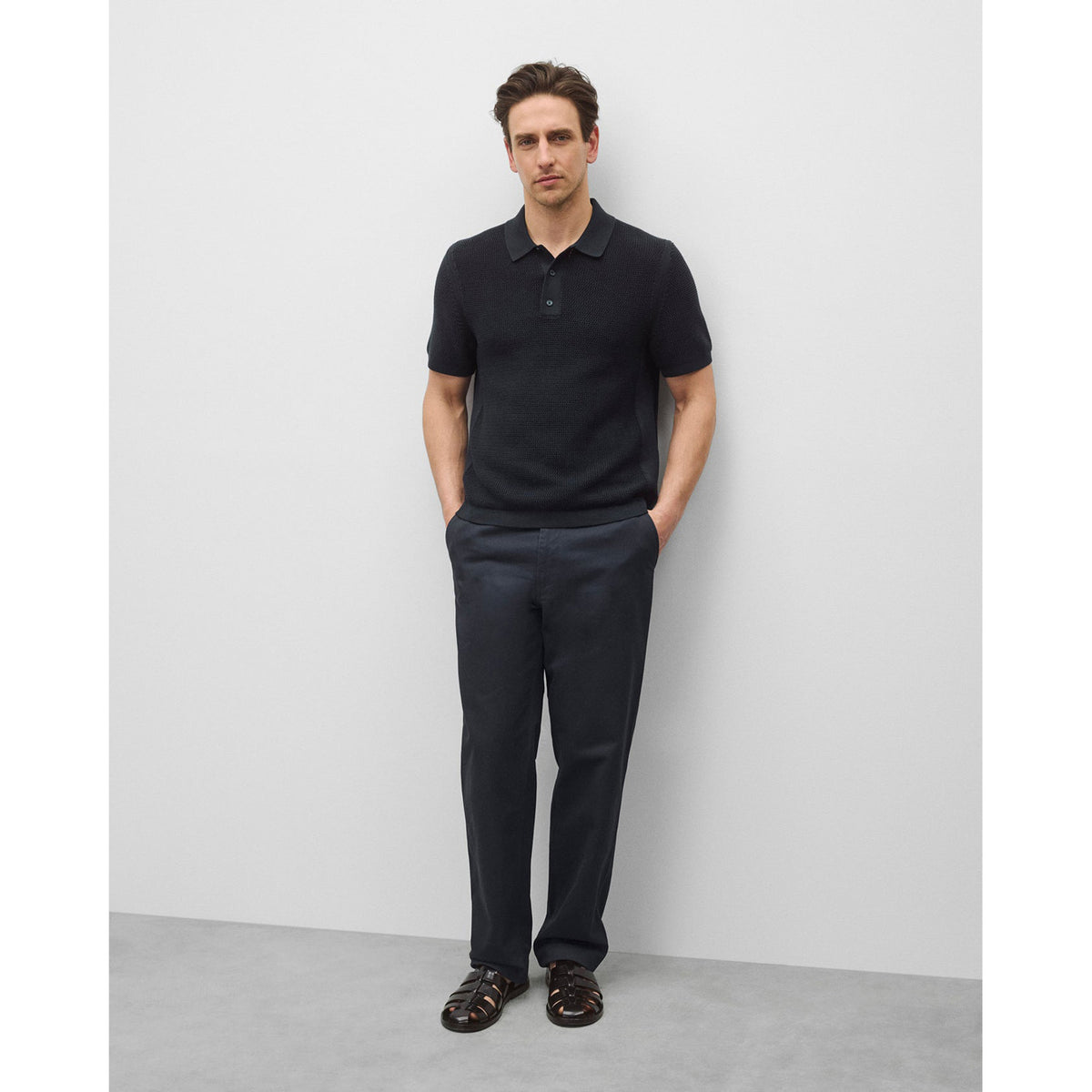 Reigning Champ Supima Mesh Cruise Polo Black