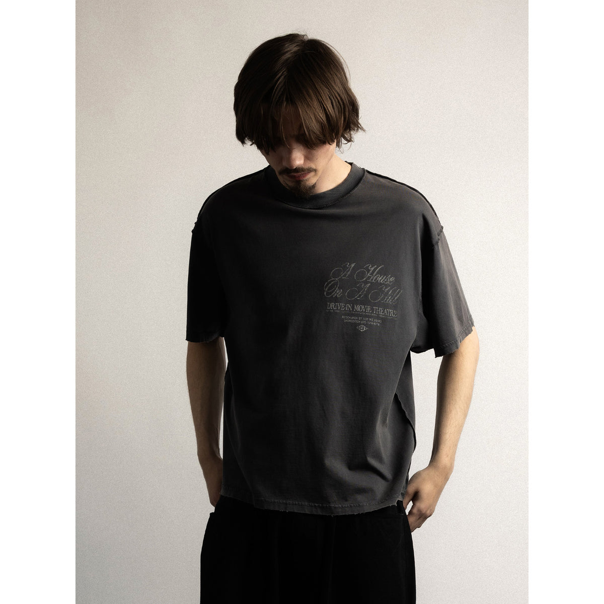 SCRT Theatre Cropped T-Shirt Washed Black