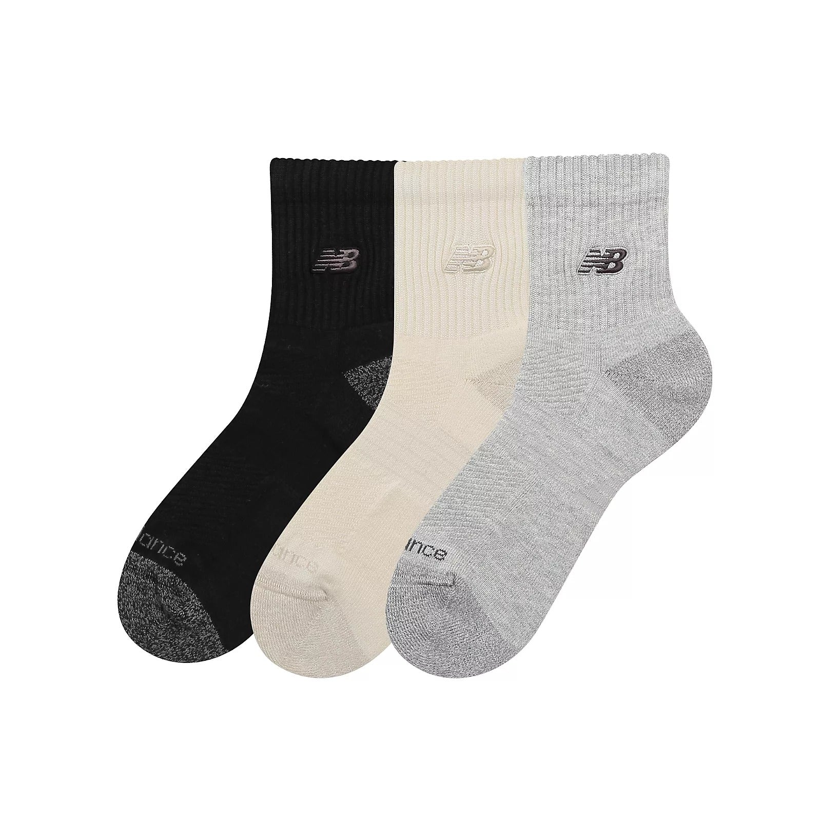 New Balance Active Premium QTR Socks 3 Pack Black/Multi/Sea Salt Secondary image