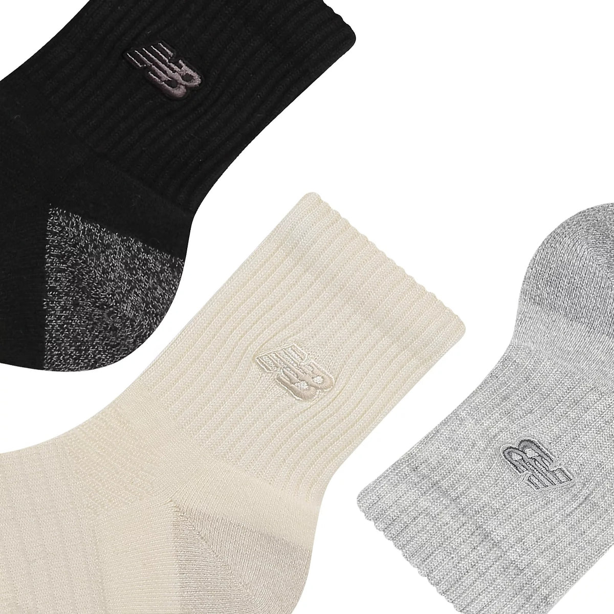 New Balance Active Premium QTR Socks 3 Pack Black/Multi/Sea Salt
