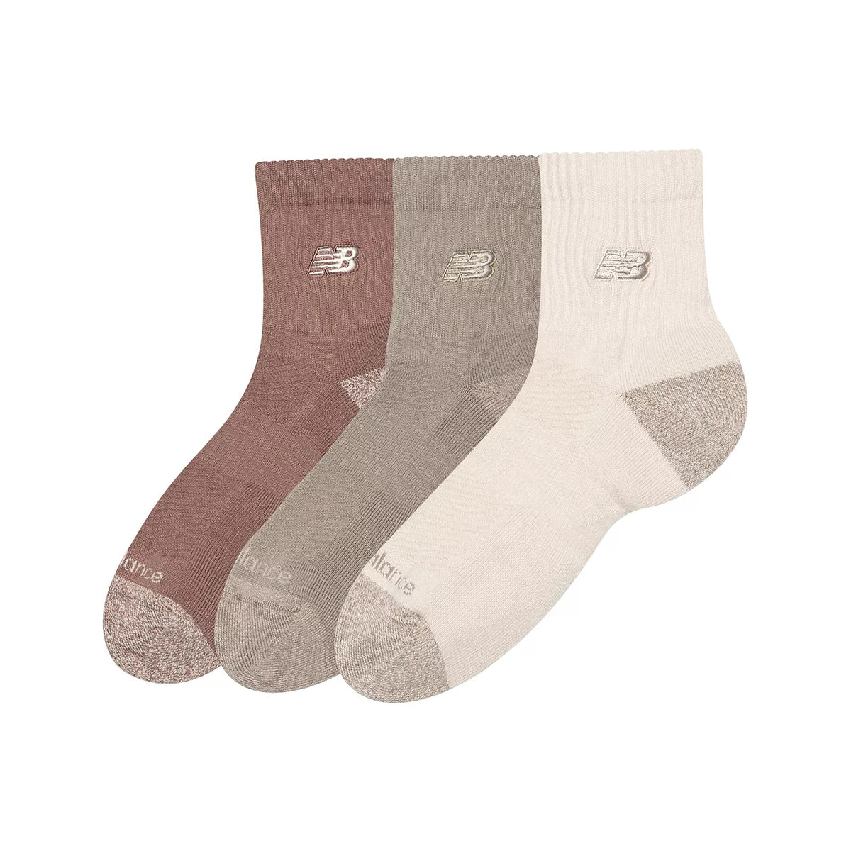 New Balance Active Premium QTR 3 Socks Pack Linen with Arid Stone