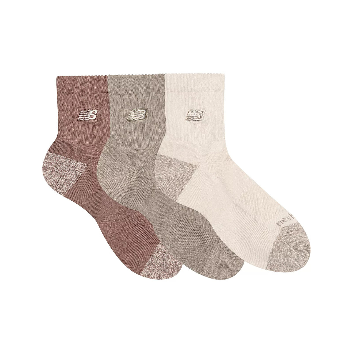 New Balance Active Premium QTR 3 Socks Pack Linen with Arid Stone