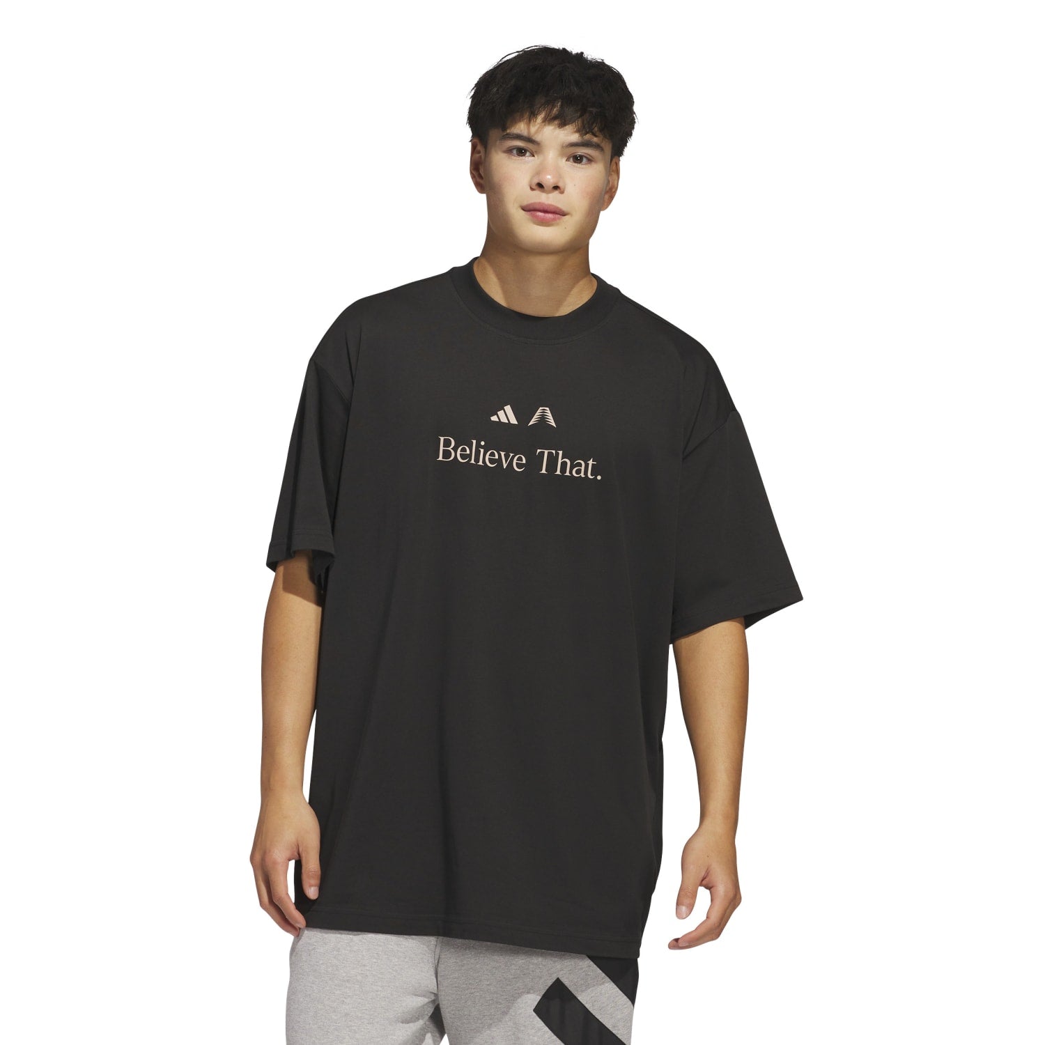 Adidas Ant Believe Tee Anthony Edwards Black Taupe JW4292 Secondary image