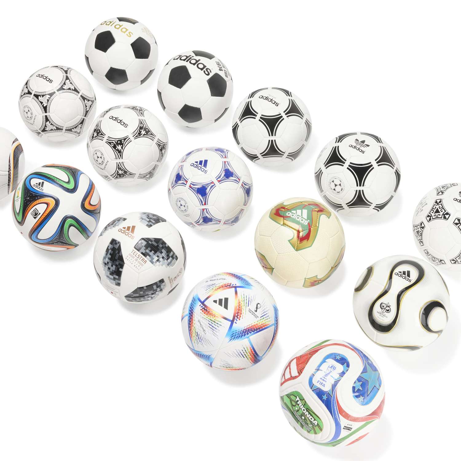 Adidas FIFA World Cup Historical Pro Ball Soccer Football Set of 15 KB1812 Secondary image