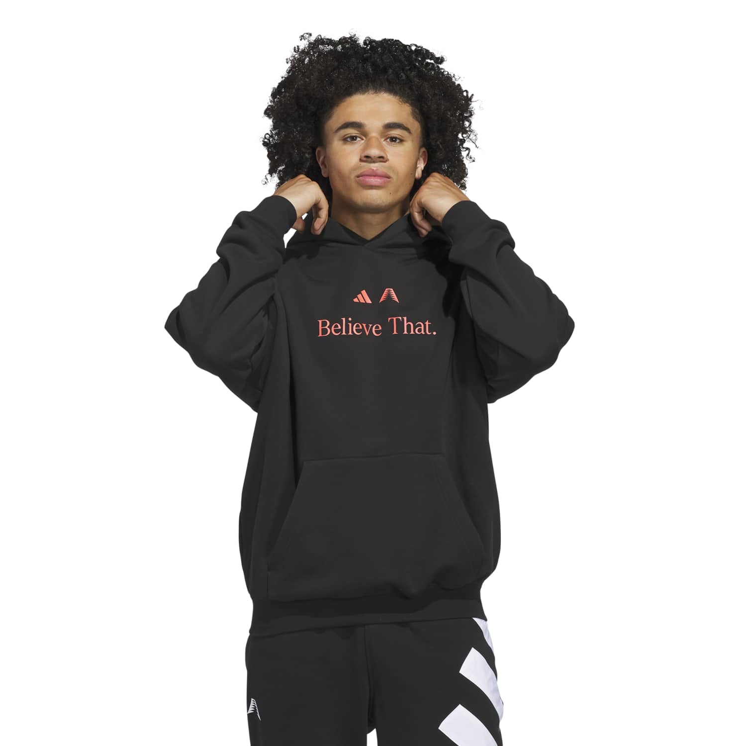 Adidas Men Anthony Edwards Believe That Hoodie Black Secondary image
