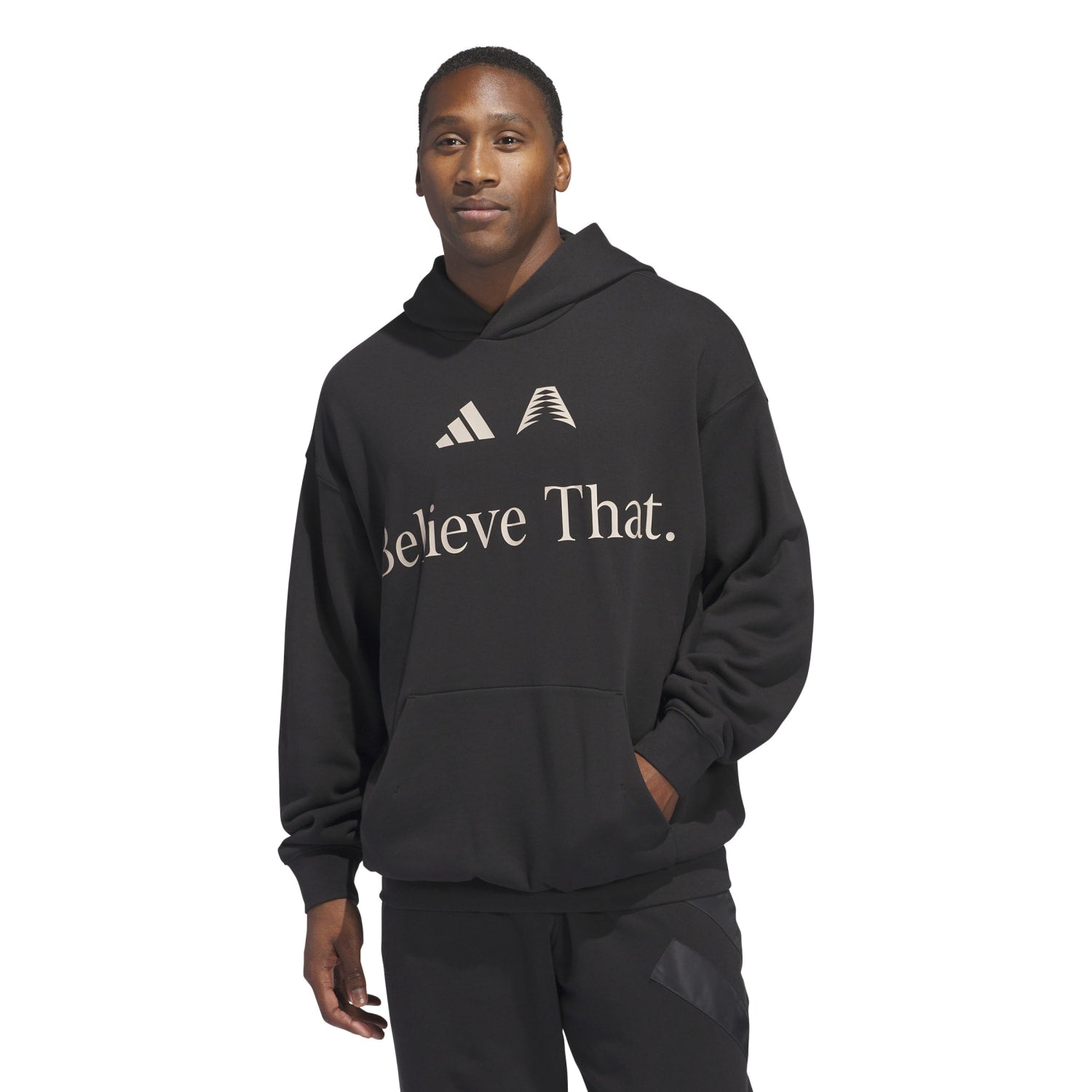 Adidas Men Anthony Edwards Believe That Hoodie Black JW4293 Secondary image