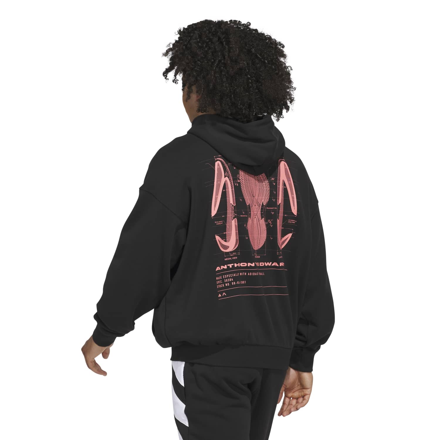 Adidas Men Anthony Edwards Schematic Hoodie Black Secondary image