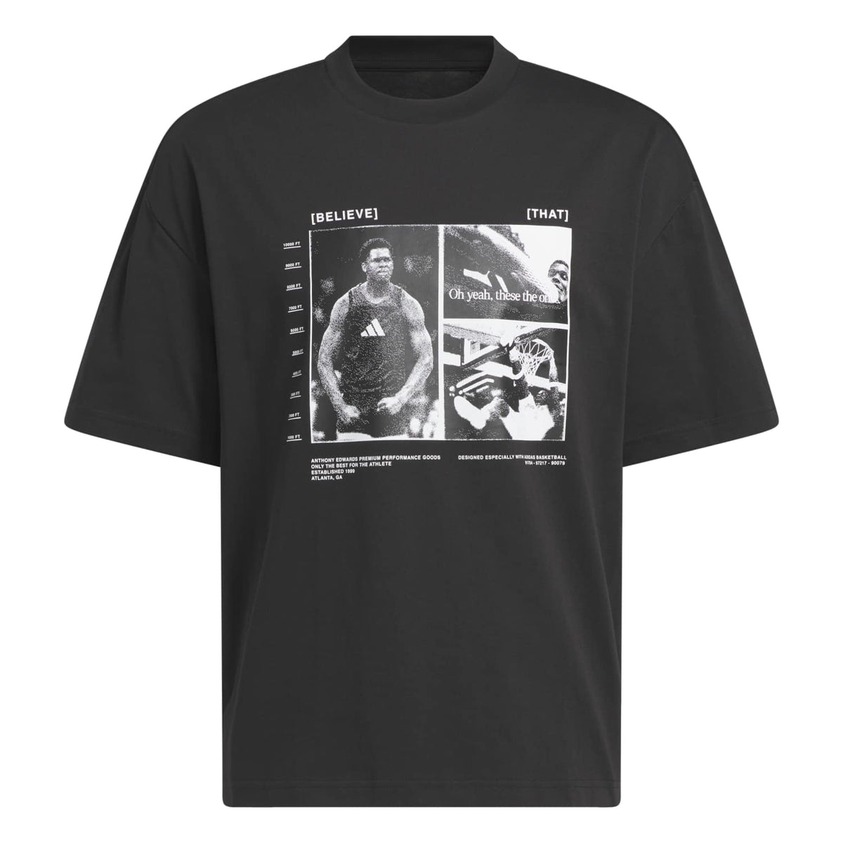 Adidas Men Anthony Edwards Tee Black - T-SHIRTS - Canada