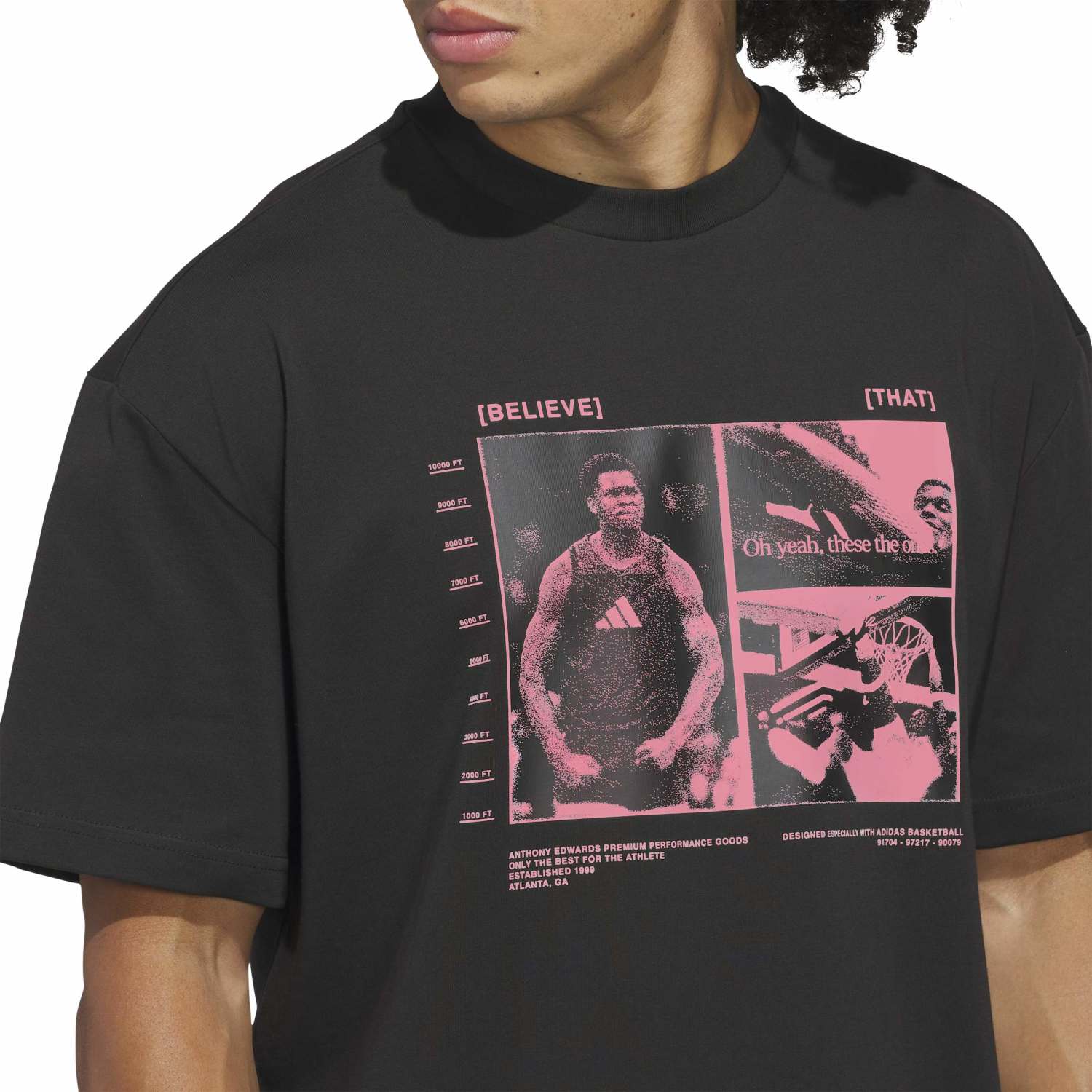 Adidas Men Anthony Edwards Tee Black - T-SHIRTS - Canada