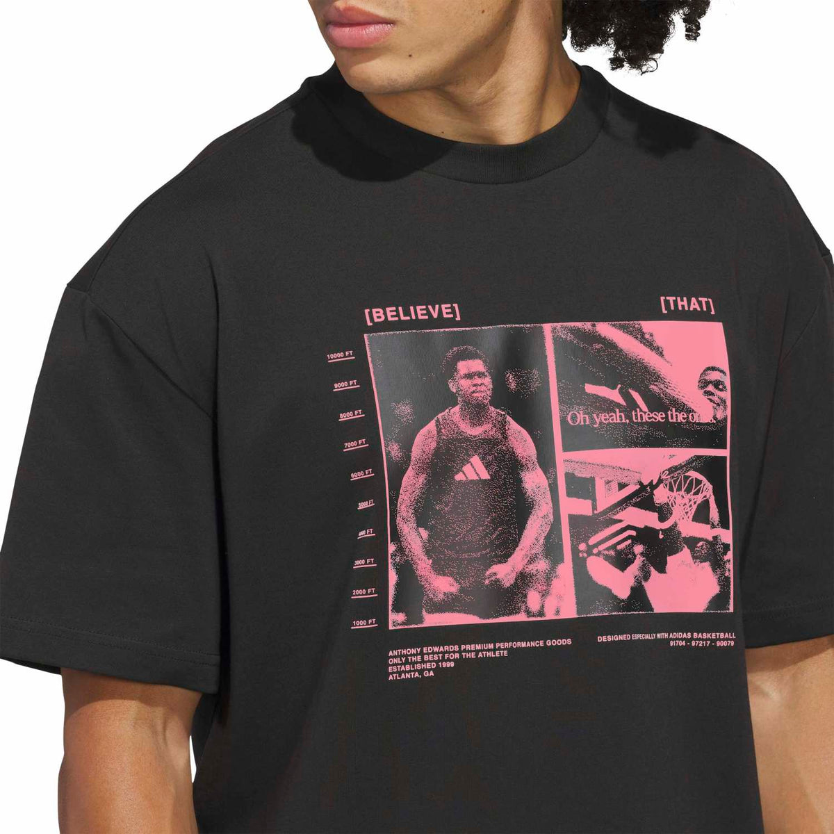 Adidas Men Anthony Edwards Tee Black - T-SHIRTS - Canada