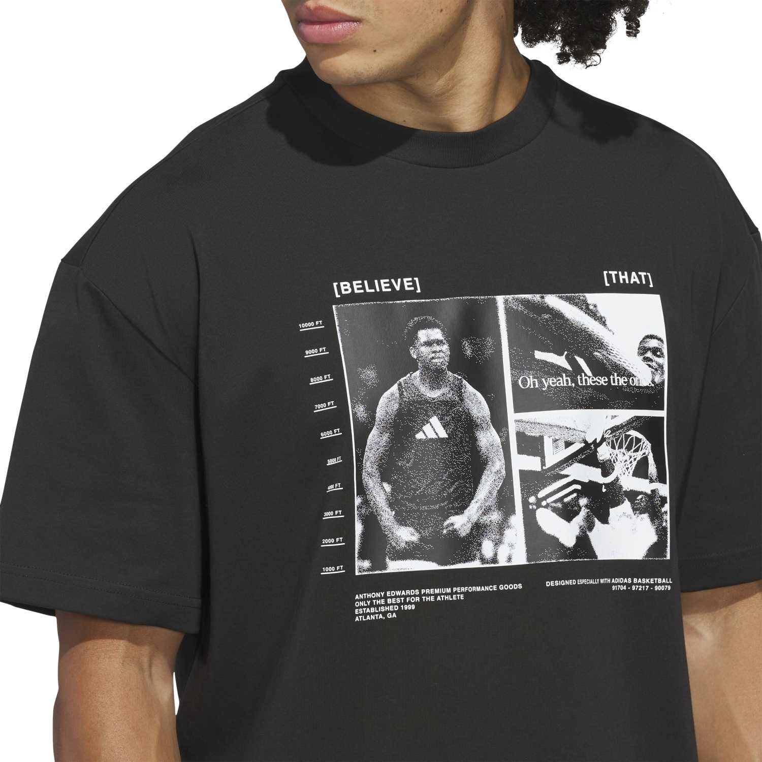 Adidas Men Anthony Edwards Tee Black - T-SHIRTS - Canada