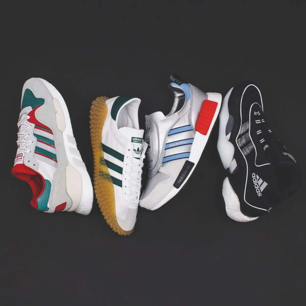 adidas Originals Never Made Pack - Micro Pacer x NMD R1 (G26778) adidas 98 x Boost-You-Wear (G26807) Country x Kamanda (G26797) ZX 930 x EQT