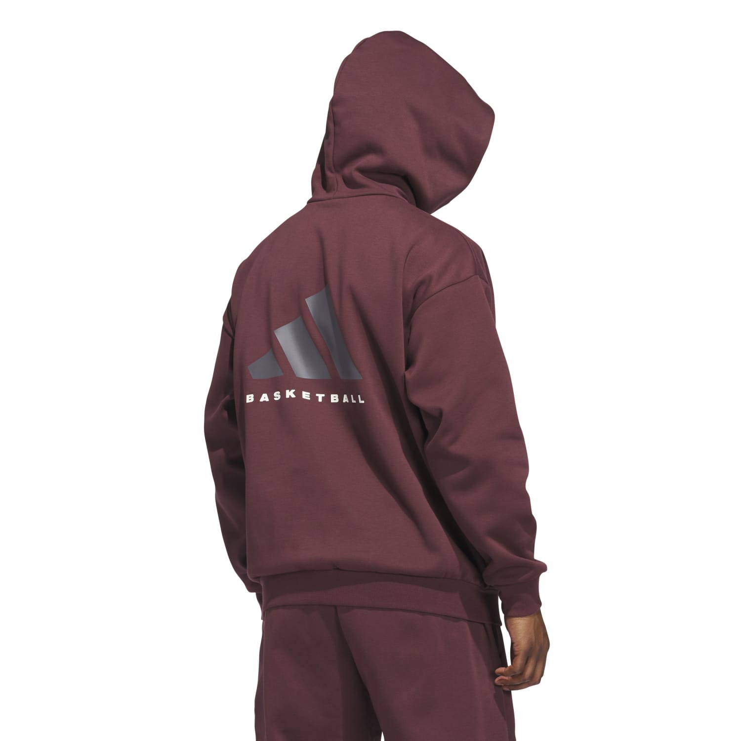 Adidas Unisex Basketball Fleece Hoodie Aurora Ruby JD6145 Secondary image